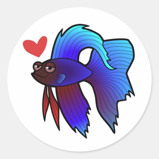 ベタ / シャム闘魚 愛情 ラウンドシール (正面)