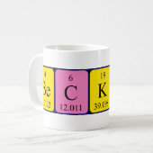 ベッカム周期表名mug コーヒーマグカップ (正面左)