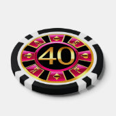 ベッキー40thデイ明るい赤紫色ブラックトランプのポーカーチップ ポーカーチップ (シングル)