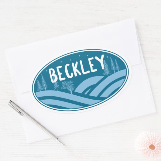 ベックリーウェストバージニアアウトドア 楕円形シール (封筒)