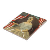 ベッシーロス第1アメリカ国旗のヴィンテージポートレートUS タイル (側面)