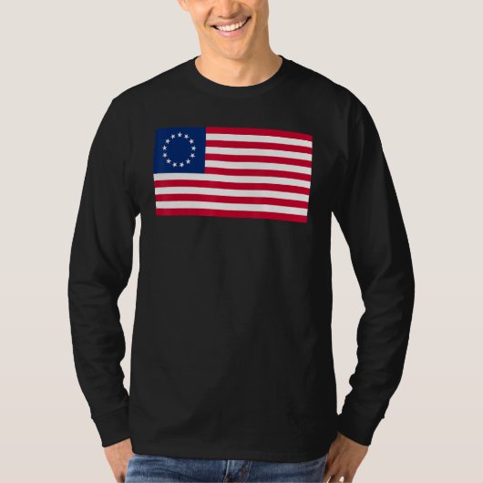 ベッシーロス米州旗1777米国革命旗 Tシャツ (正面)