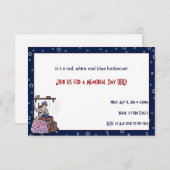 ベッシーロス選手が旗をメモリアルデーパーティー 招待状 (正面/裏面)