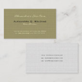 ベッジ&ホワイトシンプルリネンテクスチャ 名刺 (正面/裏面)