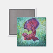 ベッタの魚の水色 マグネット (正面/裏面)