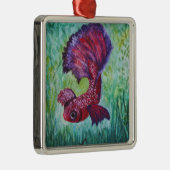 ベッタの魚の水色 メタルオーナメント (右)