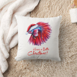 ベッタクリスマスおめでとう ベタ好きのための面白いサンタのデザイン クッション