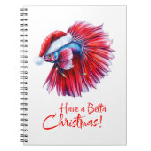 ベッタクリスマスを! 面白いサンタの魚好きなジョーク ノートブック (正面)