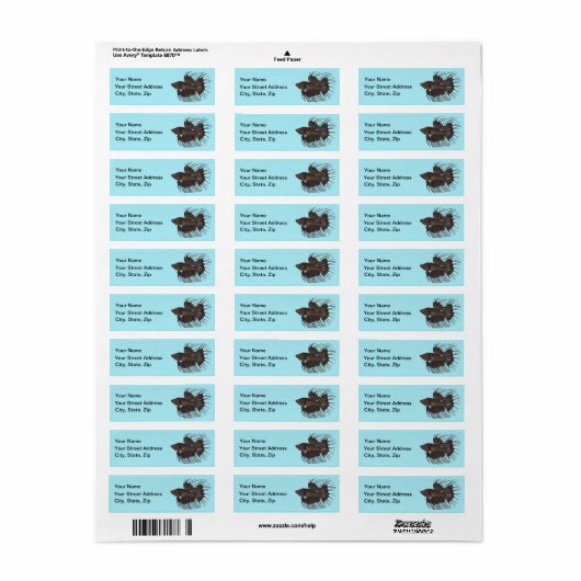 ベッタ魚ラベル ラベル (フルシート)