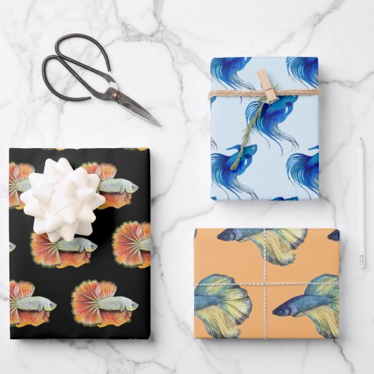 ベッタ魚包み紙シート ラッピングペーパーシート (正面)