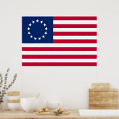 ベッツィロス国旗ヴィンテージアメリカ国旗のポスタープリント ポスター (キッチン)