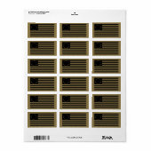 ベッツィロス州旗ブラックラインアート ラベル (フルシート)