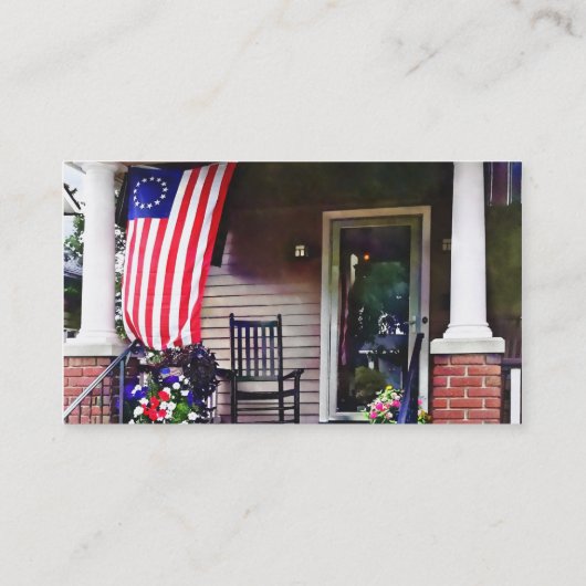 ベッツィー·ロス·フラグ付きハウス 名刺 (裏面)