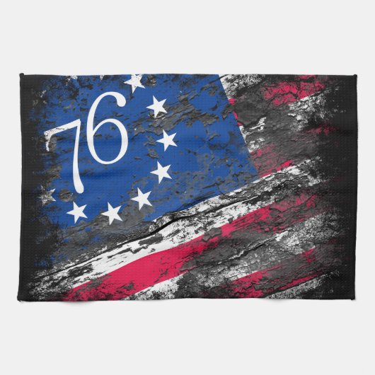 ベッツィ・ロス国旗1776年7月4日 キッチンタオル (横)