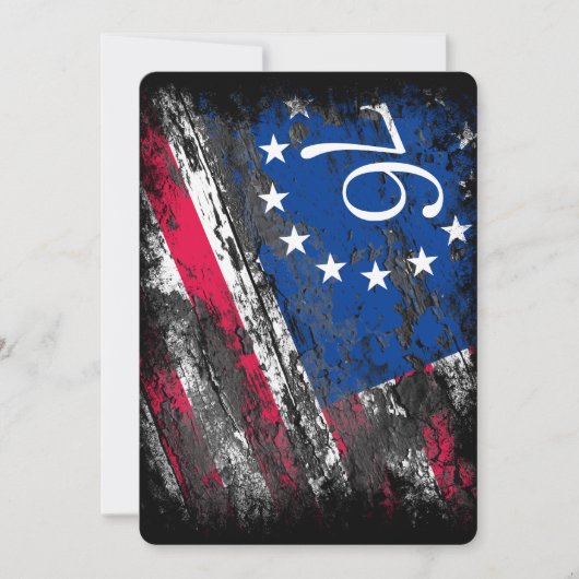 ベッツィ・ロス旗 1776 愛国的な 7月4日 招待状 (正面)