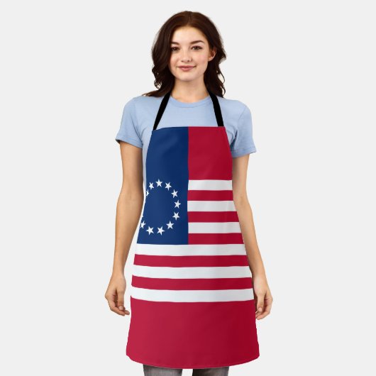 ベッツィ・ロス・アメリカ国旗 エプロン (着用した状態)