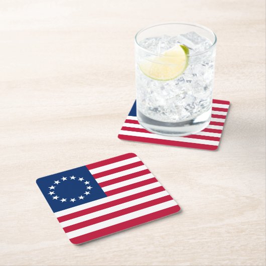ベッツィ・ロス・アメリカ国旗 スクエアペーパーコースター (インサイチュ)