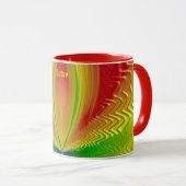 ベッツィ～光沢3Dグリーンレッドイエロークリスマス マグカップ (正面右)