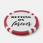 ベットオンフォーエバー名前をカスタムする結婚カジノ ポーカーチップ (シングル)