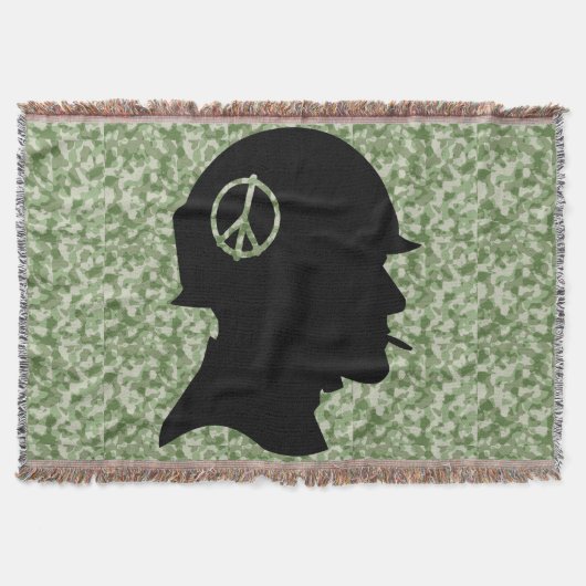 ベットシルエット迷彩柄ブランケット スローブランケット (正面)