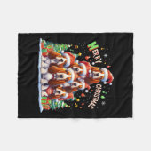 ベットハウンドメリードッグスクリスマスギフトクリスマ フリースブランケット (正面(横))