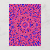 ベットピンクとブルーフランスの万華鏡のように千変万化するパターン ポストカード (正面)
