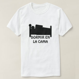 ベッドおよび文字の睡眠: dormir enのlaのcama tシャツ