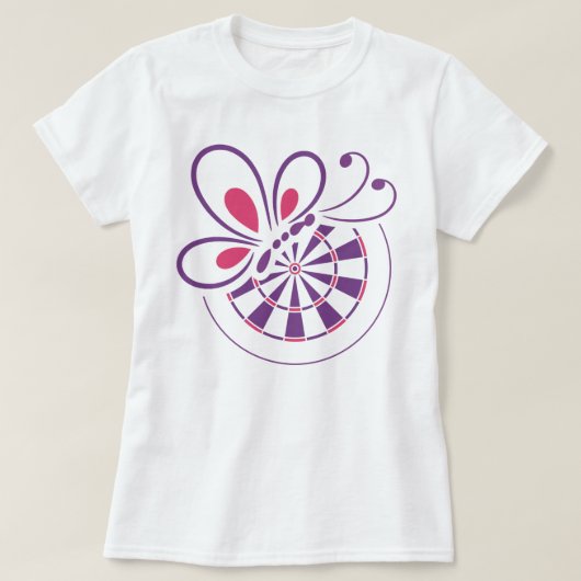 ベッドおよび蝶 Tシャツ (デザイン正面)