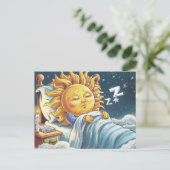 ベッドお洒落に眠い日差し ポストカード (スタンド正面)