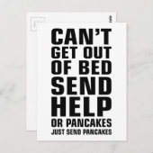 ベッドから出られないパンケーキを送る ポストカード (正面/裏面)