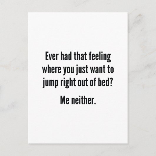 ベッドから飛び出す ポストカード (正面)