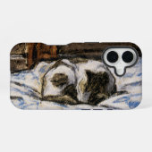 ベッドで眠る猫 iPhone 16ケース (裏面横)