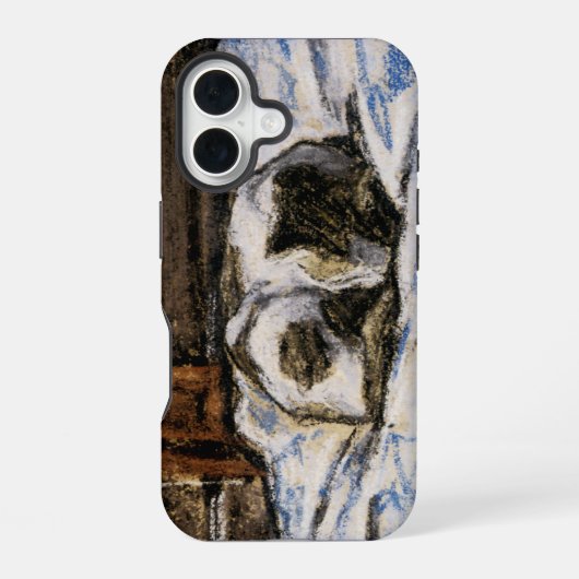 ベッドで眠る猫 iPhone 16ケース (裏面)