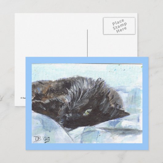 ベッドで ポストカード (正面/裏面)