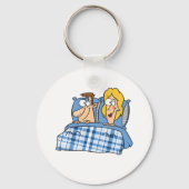 ベッドにカップル キーホルダー (正面)