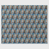 ベッドにテディベアを置いたクマ ラッピングペーパー (フラット)