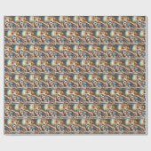 ベッドに髭を生やしたコリー ラッピングペーパー (フラット)