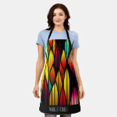 ベッドのステンドグラスのカタルーズモザイクパターン エプロン (着用した状態)