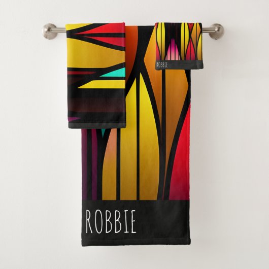 ベッドのステンドグラスのカタルーズモザイクパターン バスタオルセット (インサイチュ)