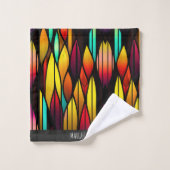 ベッドのステンドグラスのカタルーズモザイクパターン バスタオルセット (ウォッシュタオル)