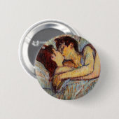 ベッドのツールーズLautrecキスボタン 缶バッジ (正面&裏面)