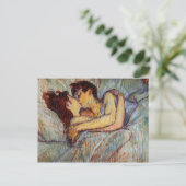 ベッドのツールーズLautrecキス ポストカード (スタンド正面)