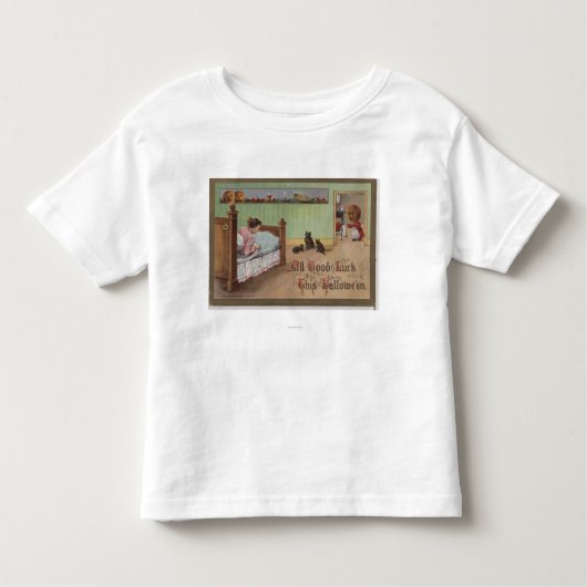 ベッドのハロウィンGreetingKid トドラーTシャツ (正面)