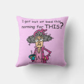 ベッドのユーモアから出ること クッション (裏面)