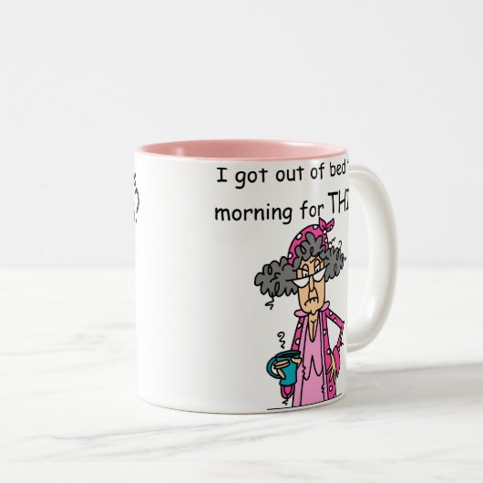 ベッドのユーモアから出ること ツートーンマグカップ (正面右)