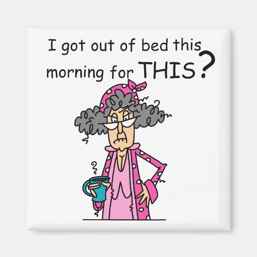 ベッドのユーモアから出ること マグネット (正面)