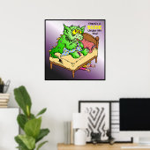 ベッドの下に子供がいる！ ポスター (ホームオフィス)