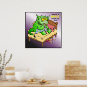 ベッドの下に子供がいる！ ポスター (キッチン)