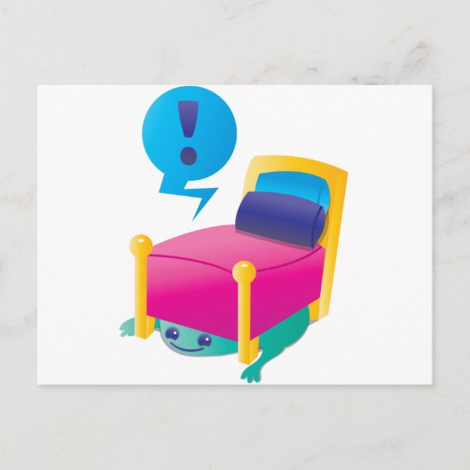 ベッドの下に潜む恐ろしい怪物 ポストカード (正面)