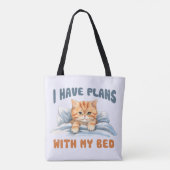 ベッドの予定がある – Cozy Orange Cat トートバッグ (裏面)